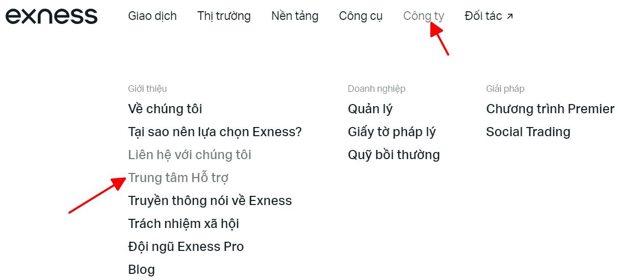 Trung tâm hỗ trợ Exness